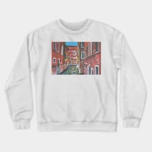 Small Canal With Buildings, Venice Crewneck Sweatshirt